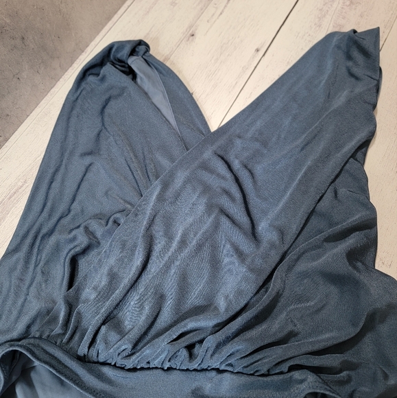 Free People Blue Sleeveless Drape Bodysuit - Picture 3 of 8